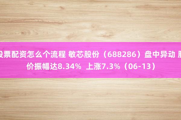 股票配资怎么个流程 敏芯股份（688286）盘中异动 股价振幅达8.34%  上涨7.3%（06-13）